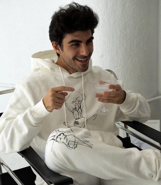 Yoga Illustration Sweatshirt - White