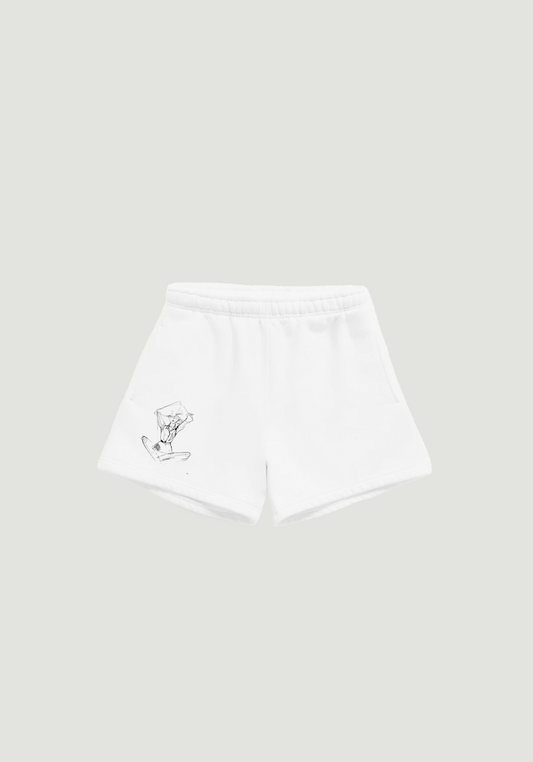 Yoga Illustration Shorts White