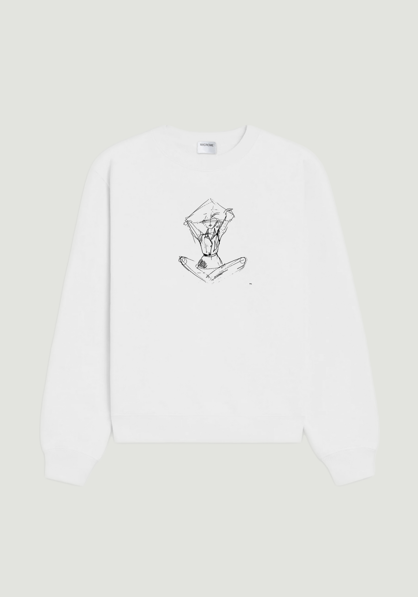 Yoga Illustration Crewneck White