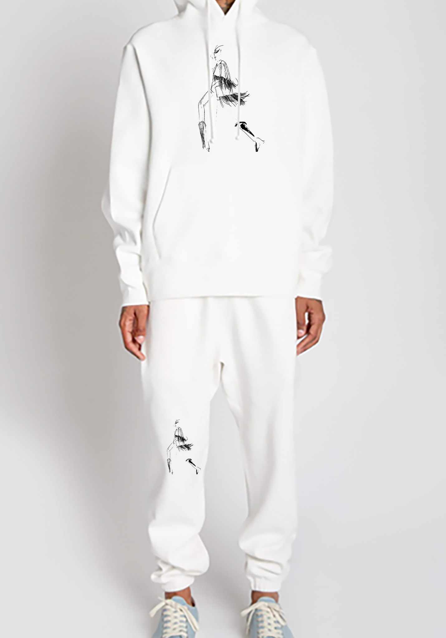 Fringe Illustration Sweatpant - White