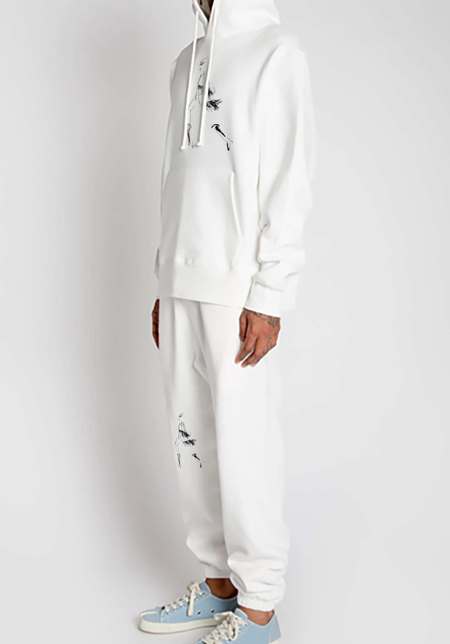 Fringe Illustration Sweatpant - White