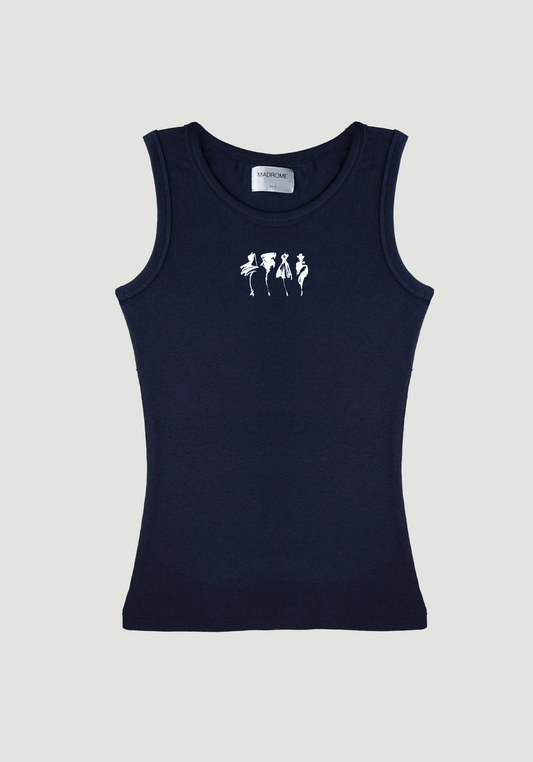 Shadow Illustration Tank Top Navy